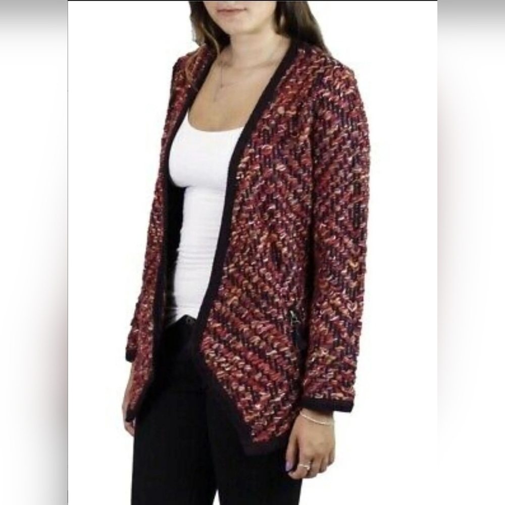 ANTHROPOLOGIE Moth Woven Wool Blend Cardigan Size S